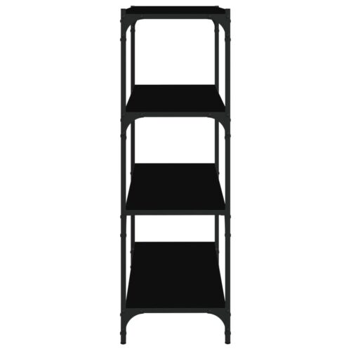 Book Cabinet Black 60x33x100cm Engineered Wood Steel - Image 6
