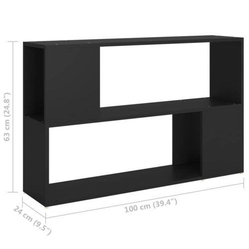Book Cabinet Black 100x24x63cm Engineered Wood - Image 7