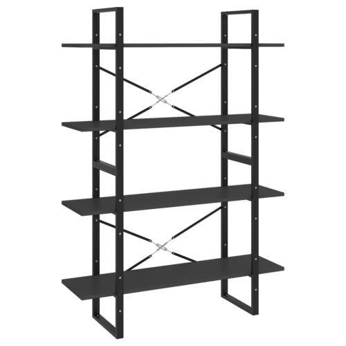 4-Tier Book Cabinet Grey 100x30x140cm Engineered Wood - Image 2