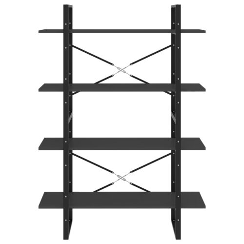 4-Tier Book Cabinet Grey 100x30x140cm Engineered Wood - Image 5
