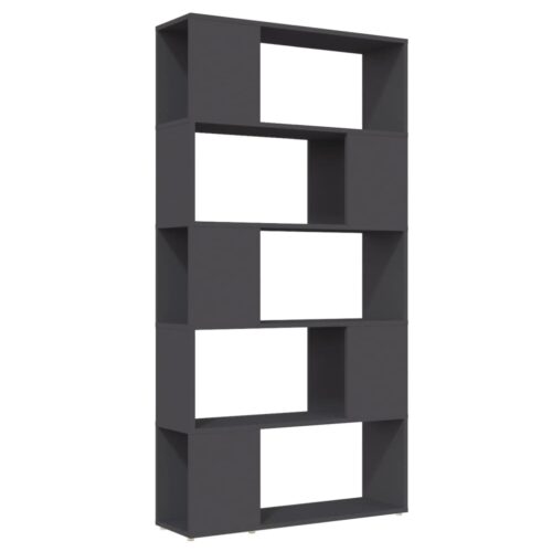 Book Cabinet Room Divider Grey 80x24x155cm Engineered Wood - Image 2
