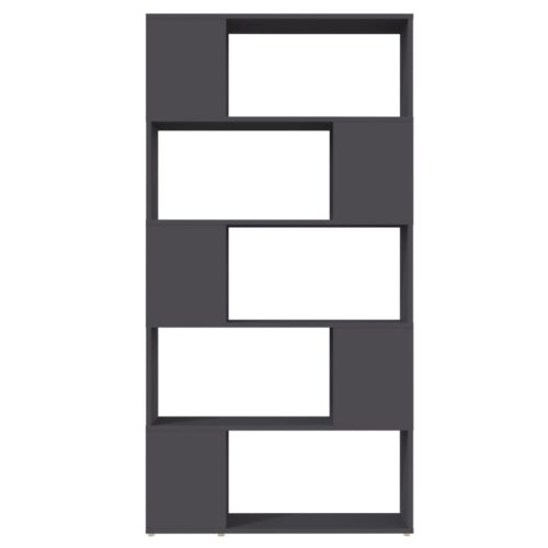 Book Cabinet Room Divider Grey 80x24x155cm Engineered Wood - Image 3