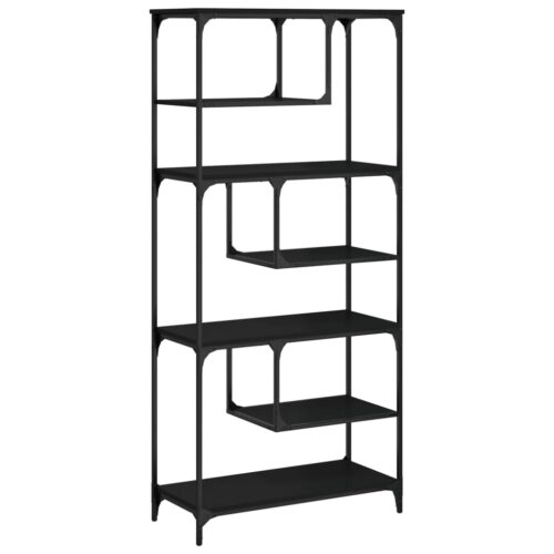 Bookcase Black 81x36x176cm Engineered Wood - Image 2
