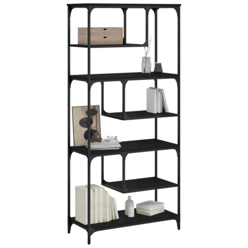 Bookcase Black 81x36x176cm Engineered Wood - Image 3