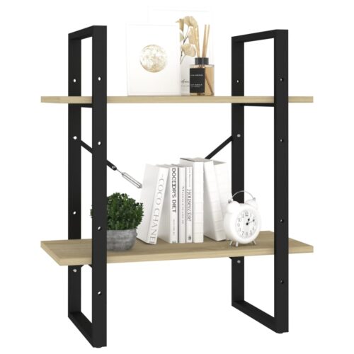 2-Tier Book Cabinet Sonoma Oak 60x30x70cm Engineered Wood - Image 4