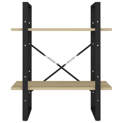 2-Tier Book Cabinet Sonoma Oak 60x30x70cm Engineered Wood - Image 5