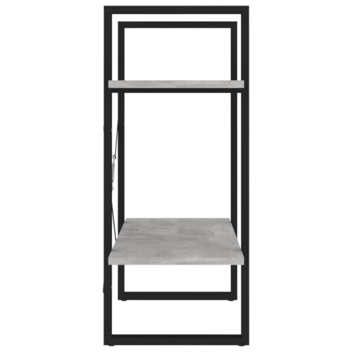 2-Tier Book Cabinet Concrete Grey 60x30x70cm Engineered Wood - Image 6