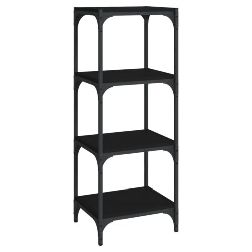 Book Cabinet Black 40x33x100cm Engineered Wood Steel - Image 2