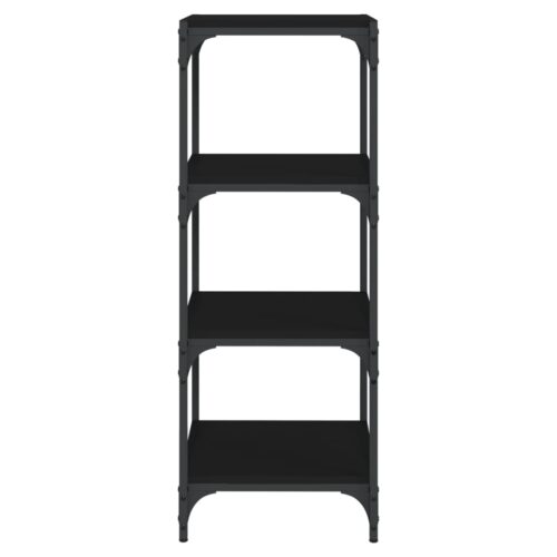Book Cabinet Black 40x33x100cm Engineered Wood Steel - Image 5