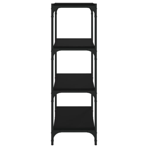 Book Cabinet Black 40x33x100cm Engineered Wood Steel - Image 6