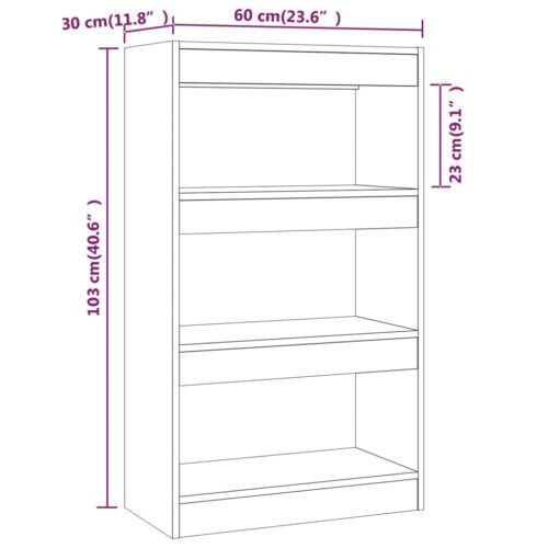 Book Cabinet/Room Divider Black 60x30x103cm Engineered Wood - Image 7