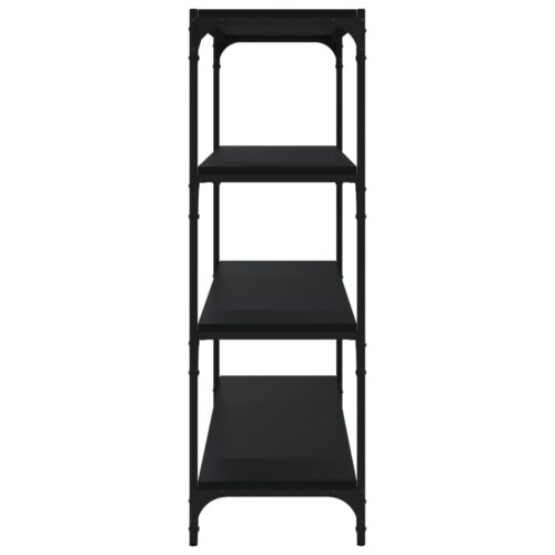 Book Cabinet Black 100x33x100cm Engineered Wood Steel - Image 6