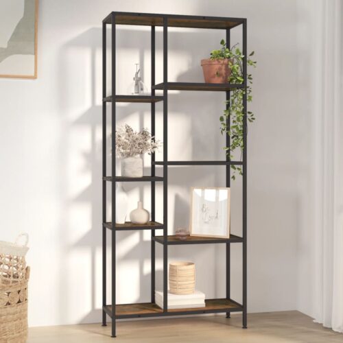 Book Shelf 80x30x180cm Steel Engineered Wood