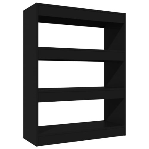 Book Cabinet/Room Divider Black 80x30x103cm Engineered wood - Image 2