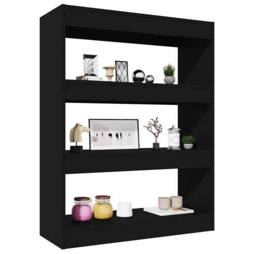 Book Cabinet/Room Divider Black 80x30x103cm Engineered wood - Image 3