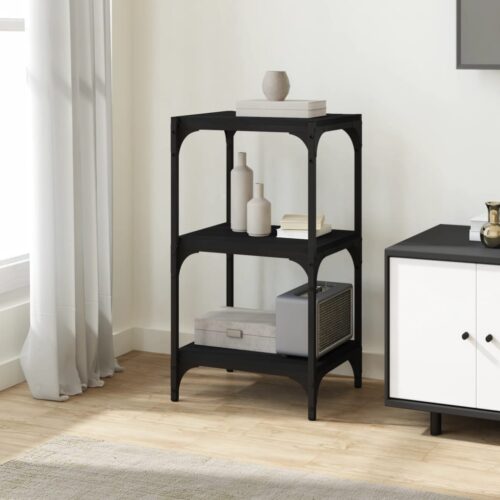 Book Cabinet Black 40x33x70.5cm Engineered Wood Steel - Image 3