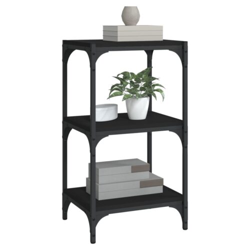 Book Cabinet Black 40x33x70.5cm Engineered Wood Steel - Image 4