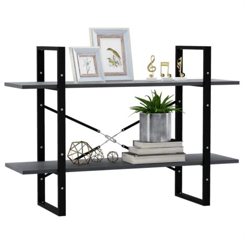 2-Tier Book Cabinet Grey 100x30x70cm Solid Pine Wood - Image 4