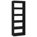 Book Cabinet/Room Divider Black 60x30x166cm Engineered Wood