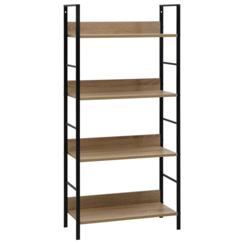 4-Layer Book Shelf Oak 60x27.6x124.5cm Engineered Wood