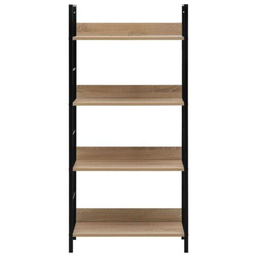 4-Layer Book Shelf Oak 60x27.6x124.5cm Engineered Wood - Image 3