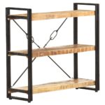 3-Tier Bookcase 90x30x80cm Solid Mango Wood
