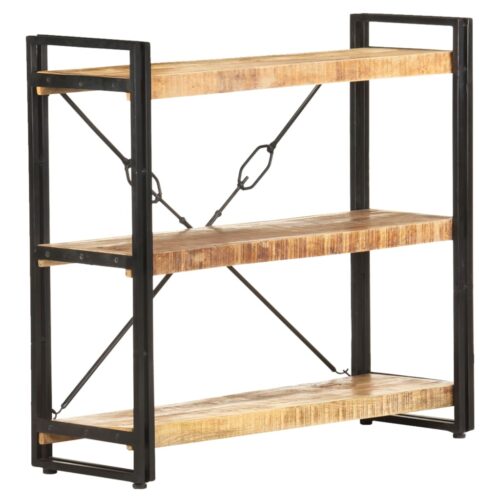 3-Tier Bookcase 90x30x80cm Solid Mango Wood