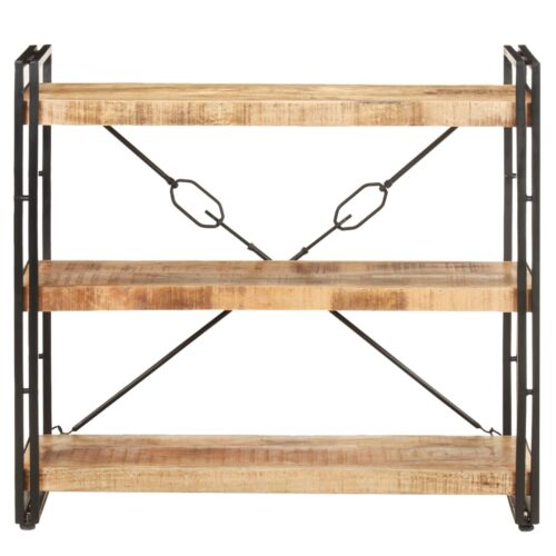 3-Tier Bookcase 90x30x80cm Solid Mango Wood - Image 2