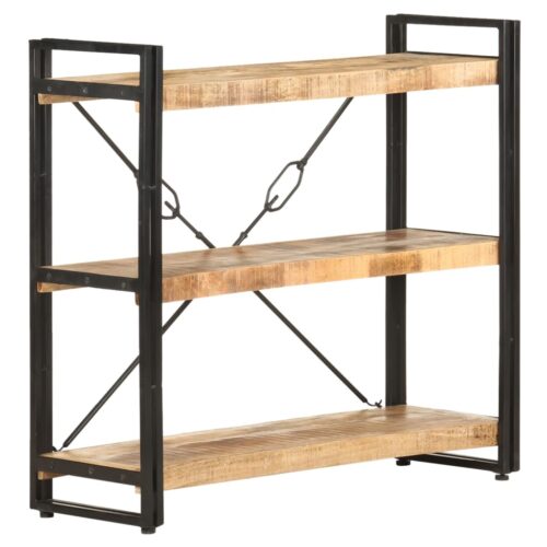 3-Tier Bookcase 90x30x80cm Solid Mango Wood - Image 6