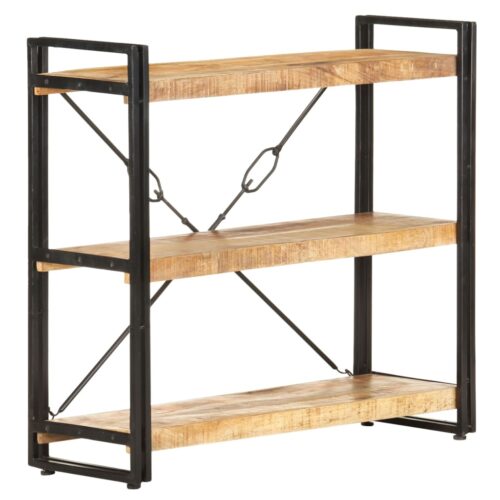3-Tier Bookcase 90x30x80cm Solid Mango Wood - Image 7