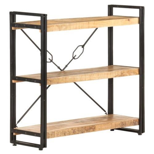 3-Tier Bookcase 90x30x80cm Solid Mango Wood - Image 8