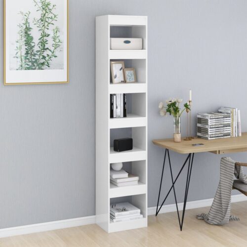 Book Cabinet/Room Divider High Gloss White 40x30x198cm - Image 3