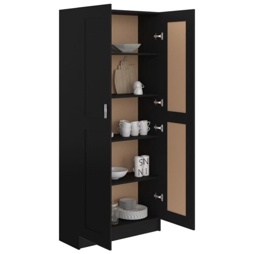 Book Cabinet Black 82.5x30.5x185.5cm Engineered Wood - Image 5