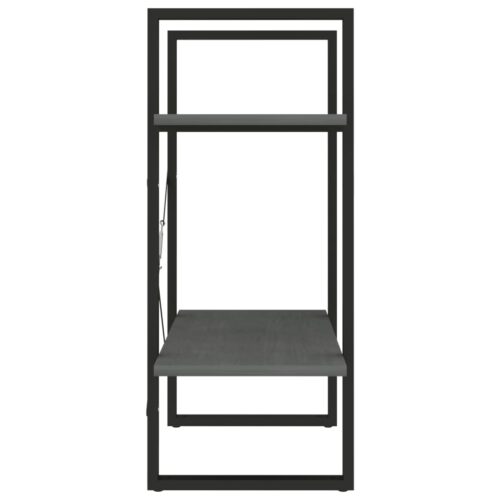 2-Tier Book Cabinet Grey 60x30x70cm Solid Pine Wood - Image 6