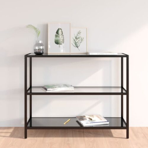 Shelf Transparent Black 100x36x90cm Tempered Glass