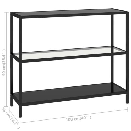 Shelf Transparent Black 100x36x90cm Tempered Glass - Image 7