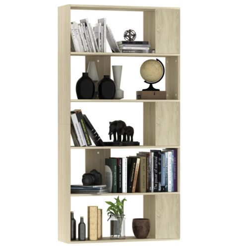 Book Cabinet/Room Divider Sonoma Oak 80x24x159cm Engineered Wood - Image 3