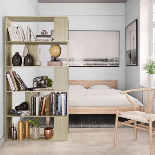 Book Cabinet/Room Divider Sonoma Oak 80x24x159cm Engineered Wood - Image 4