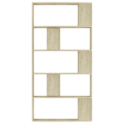 Book Cabinet/Room Divider Sonoma Oak 80x24x159cm Engineered Wood - Image 5