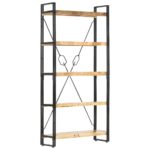 5-Tier Bookcase 90x30x180cm Solid Mango Wood