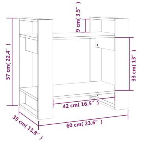 Book Cabinet/Room Divider 60x35x57cm Solid Wood Pine - Image 8