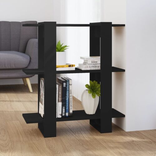 Book Cabinet/Room Divider Black 80x30x87cm