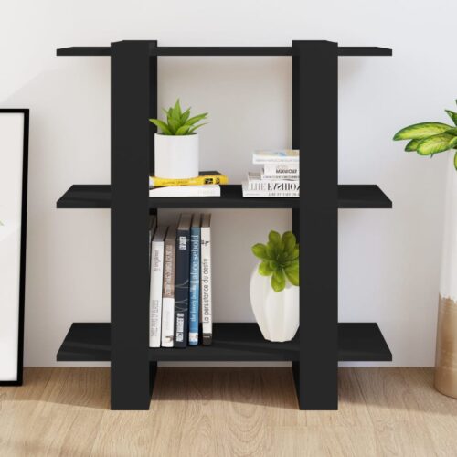 Book Cabinet/Room Divider Black 80x30x87cm - Image 3