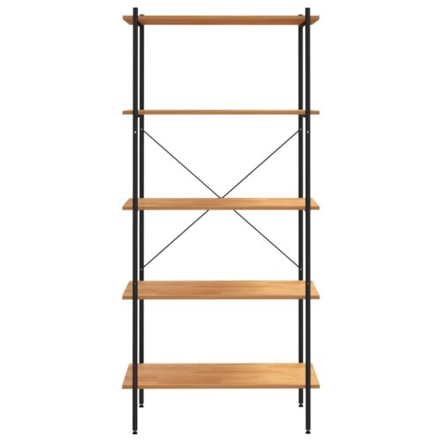 5-Tier Shelving Unit Black Oak 80x40x163cm - Image 3