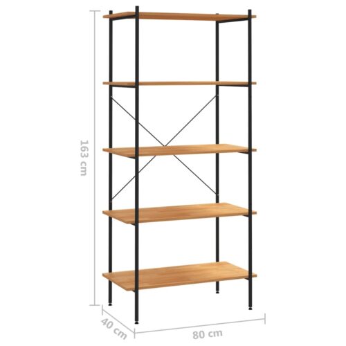 5-Tier Shelving Unit Black Oak 80x40x163cm - Image 7