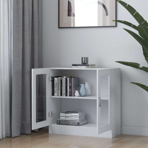 Vitrine Cabinet White 82.5x30.5x80cm Engineered Wood - Image 3
