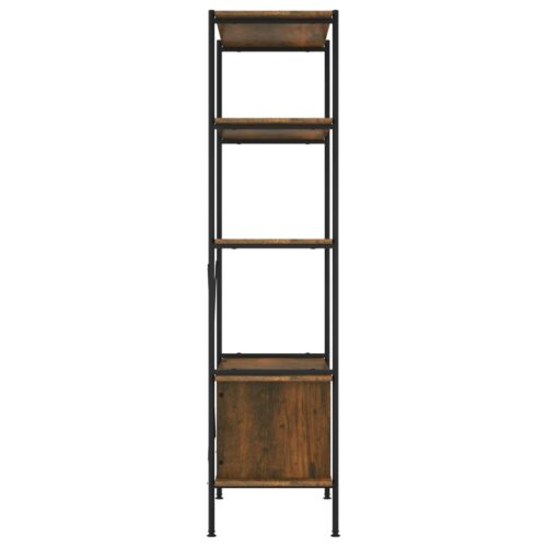 5-Tier Shelving Unit with Cabinet 80x40x163cm Steel Engineered Wood - Image 5