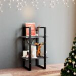 2-Tier Book Cabinet Grey 40x30x70cm Solid Pine Wood