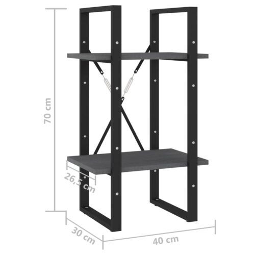 2-Tier Book Cabinet Grey 40x30x70cm Solid Pine Wood - Image 8