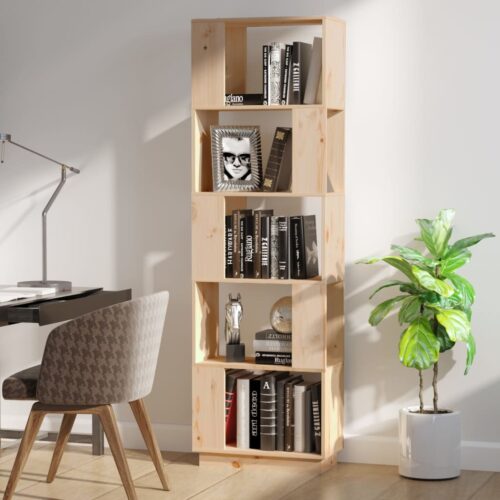 Book Cabinet/Room Divider 51x25x163.5cm Solid Wood Pine - Image 3